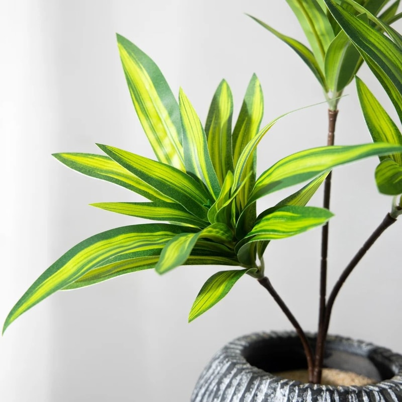 36cm Artificial Palm Bamboo Branch With 3 Heads 4