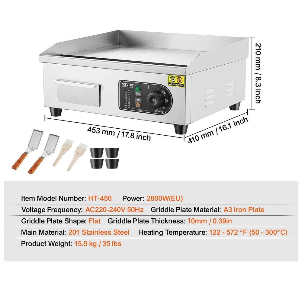 Electric Countertop Teppanyaki Grill Flat Top Griddle 14 18 22 Inch 7