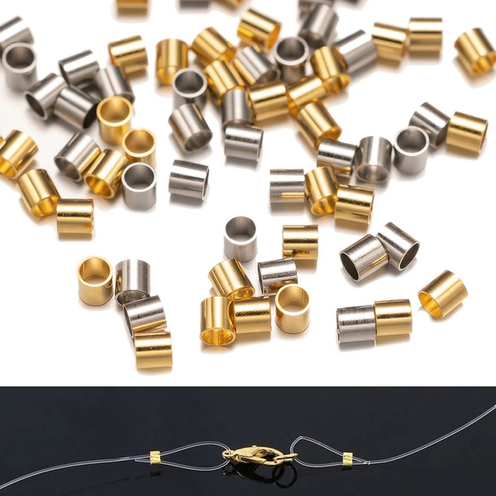Stainless Steel Crimp Tube Beads 100 Pcs 0