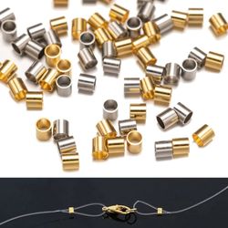 stainless steel crimp tube beads 100 pcs