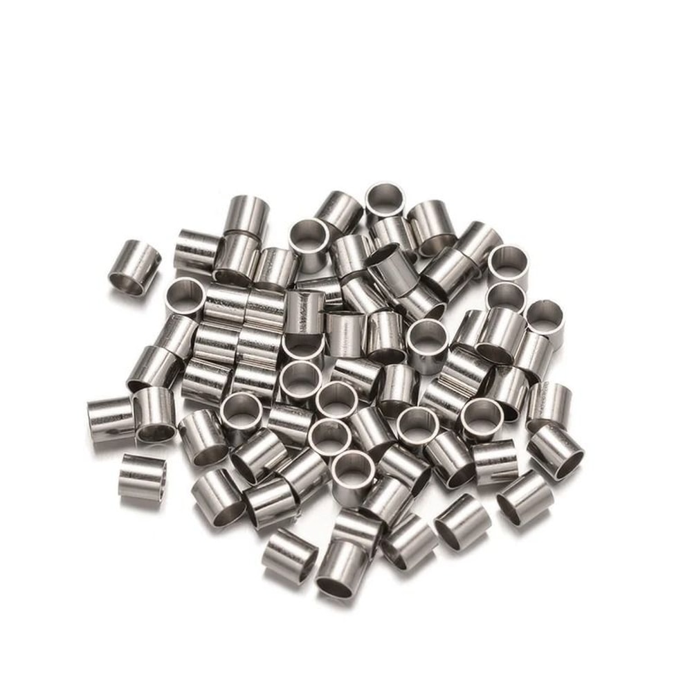 Stainless Steel Crimp Tube Beads 100 Pcs 4