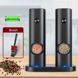 electric automatic salt & pepper grinder with led light and adjustable coarseness
