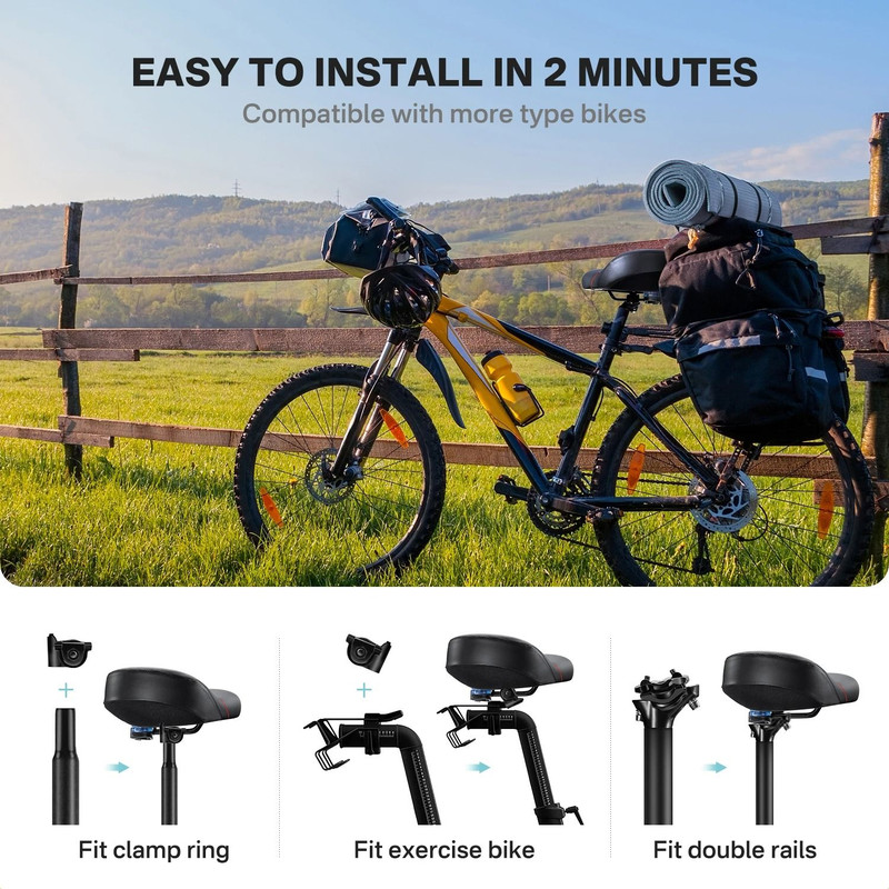 Noseless Oversized Bike Seat Cushion For Indoor Outdoor Cycling 1