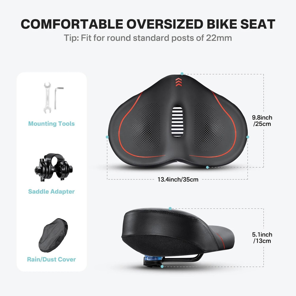 Noseless Oversized Bike Seat Cushion For Indoor Outdoor Cycling 4