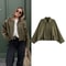 Womens Oversized Bomber Jacket Vintage Loose Fit Coat 1