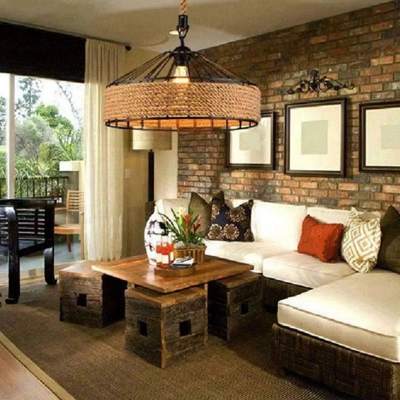 Nordic Vintage Twine Industrial Chandelier Adjustable Pendant Light 1