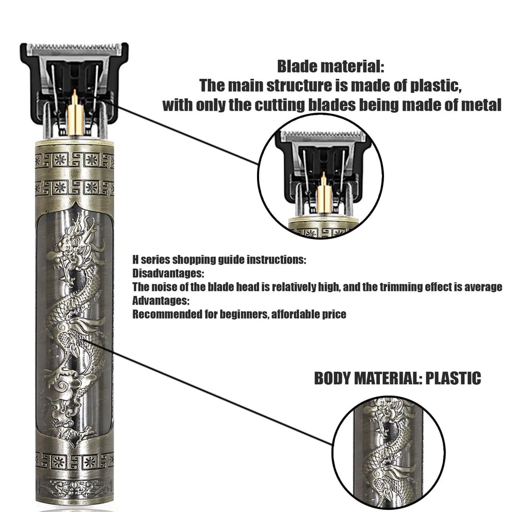 Cordless Rechargeable Hair Clipper With Vintage Design 1