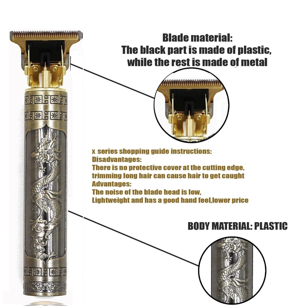 Cordless Rechargeable Hair Clipper With Vintage Design 2