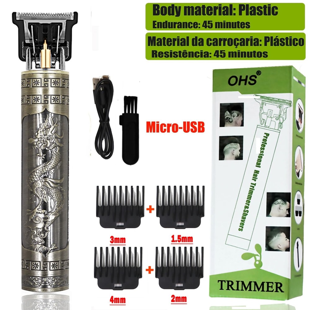 Cordless Rechargeable Hair Clipper With Vintage Design 11