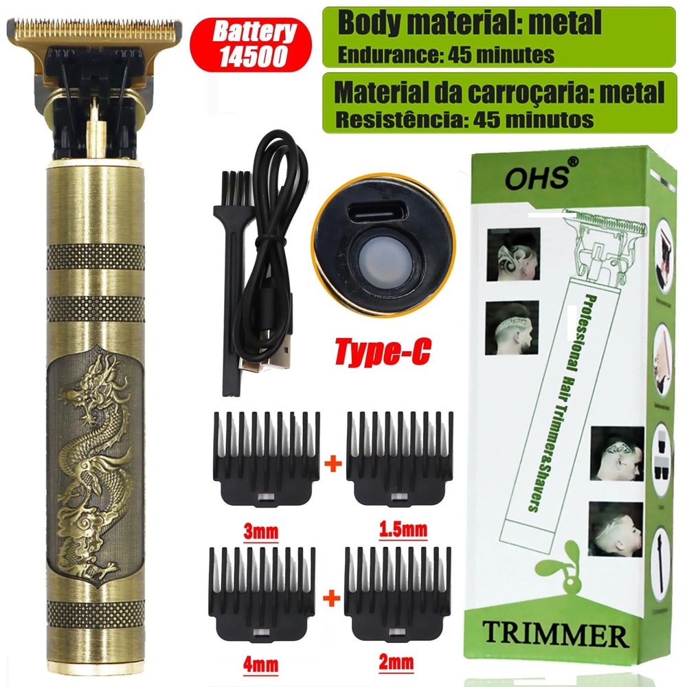 Cordless Rechargeable Hair Clipper With Vintage Design 7