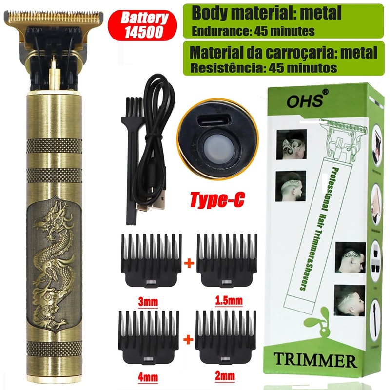 Cordless Rechargeable Hair Clipper With Vintage Design 7