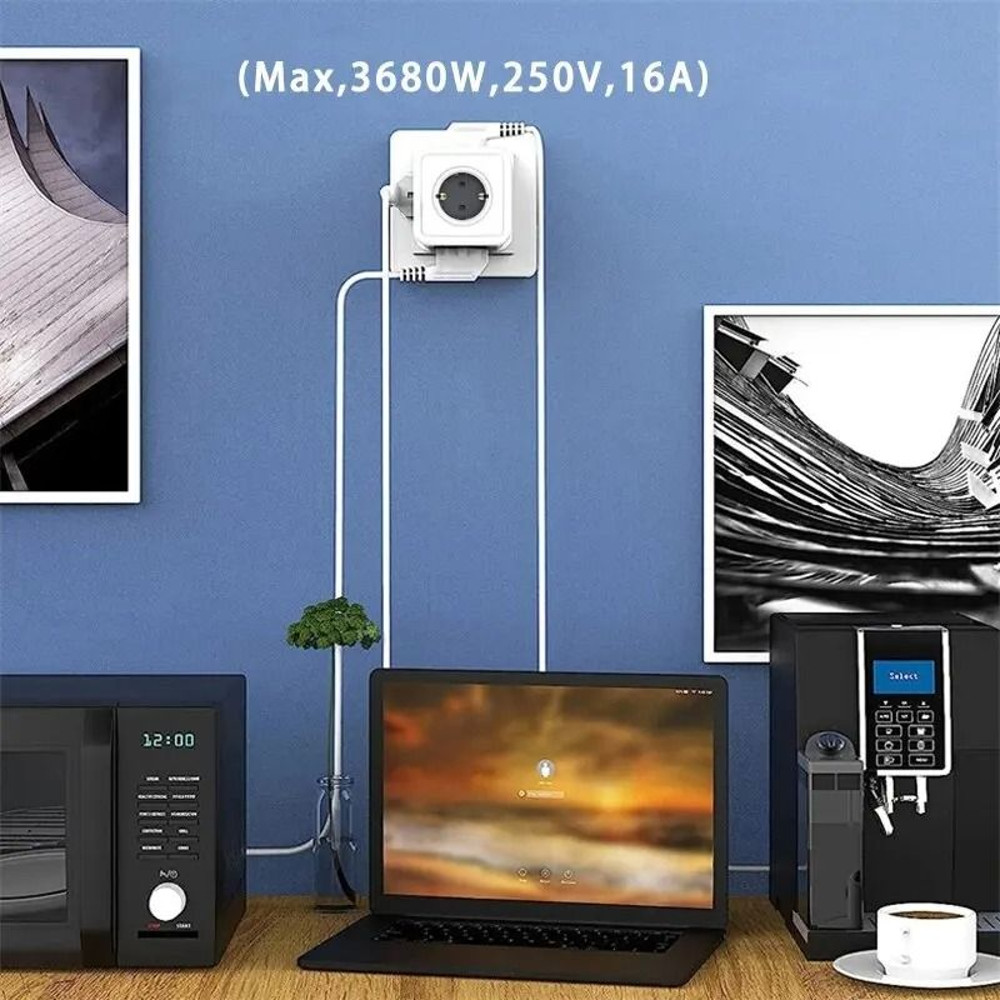 EU Power Strip Cube With 5 AC Outlets 4