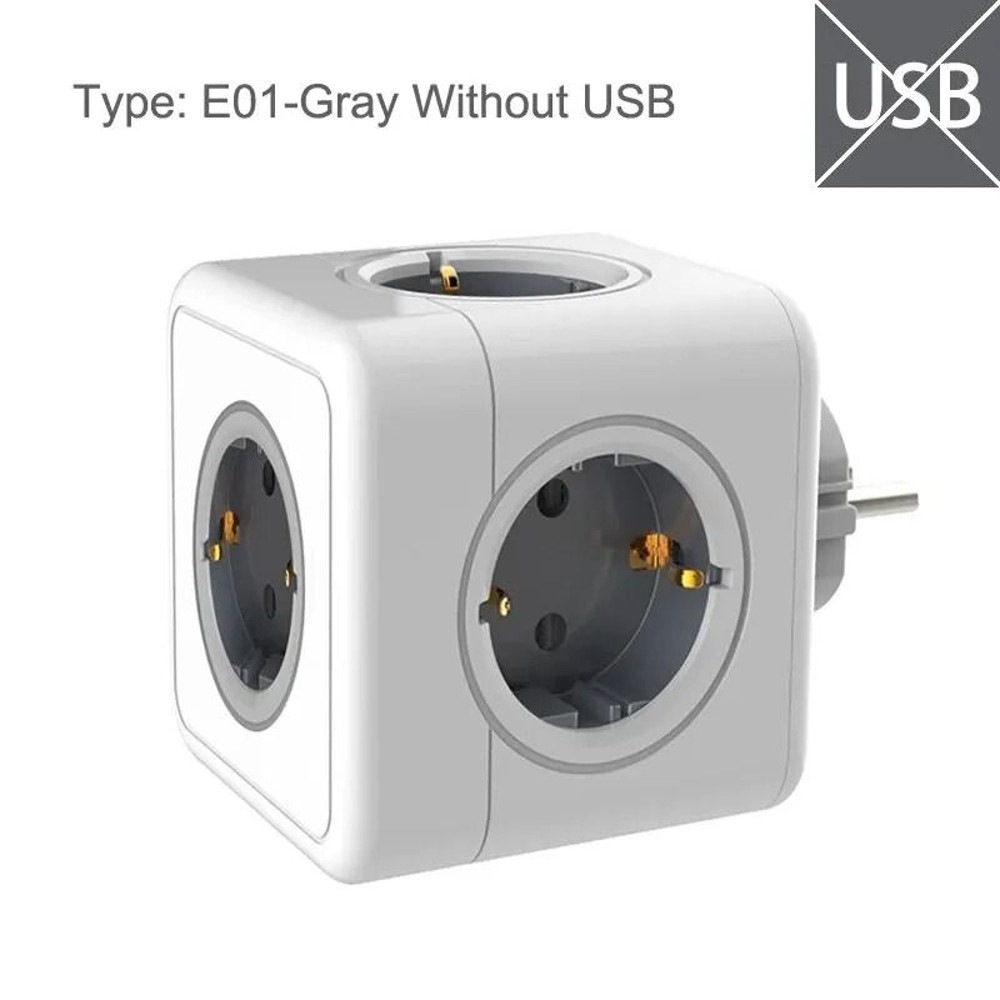 EU Power Strip Cube With 5 AC Outlets 7