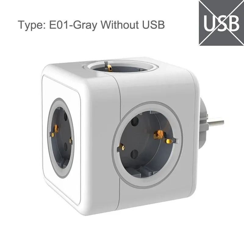 EU Power Strip Cube With 5 AC Outlets 7