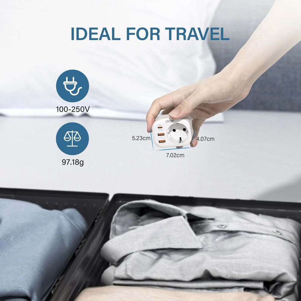 EU Plug Wall Socket Extender With USB And Type C Fast Charging 4