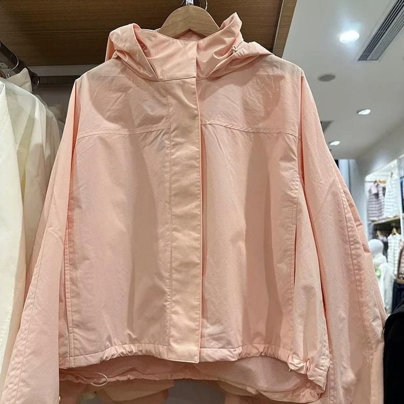 Windproof Stand Collar Jacket Hooded Lightweight Coat 4