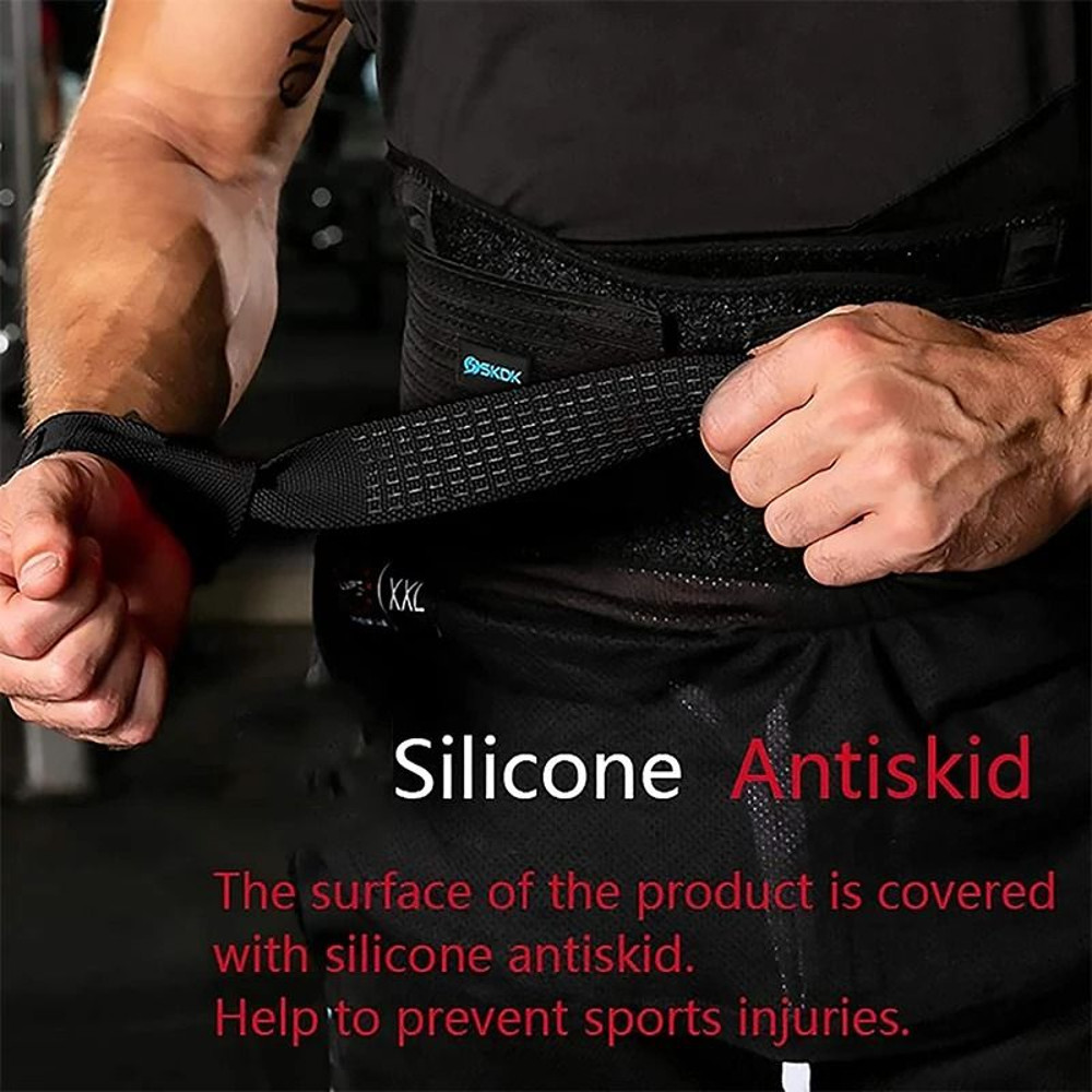 Weightlifting Wrist Straps With AntiSlip Silicone 3