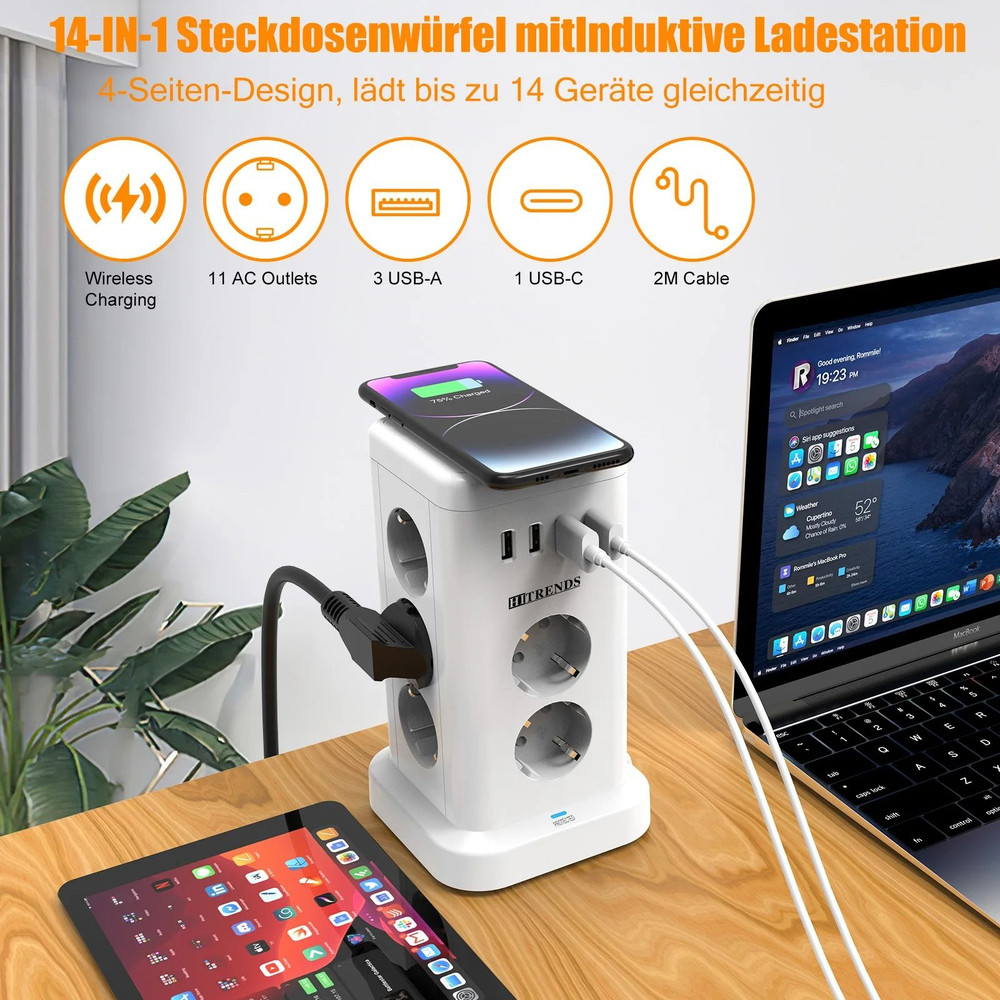 15 In 1 Smart Power Strip With USB A And Type C Charging 1