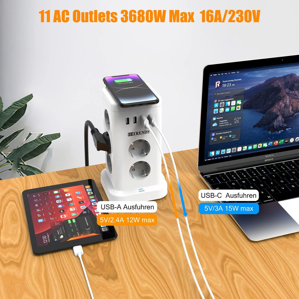 15 In 1 Smart Power Strip With USB A And Type C Charging 2