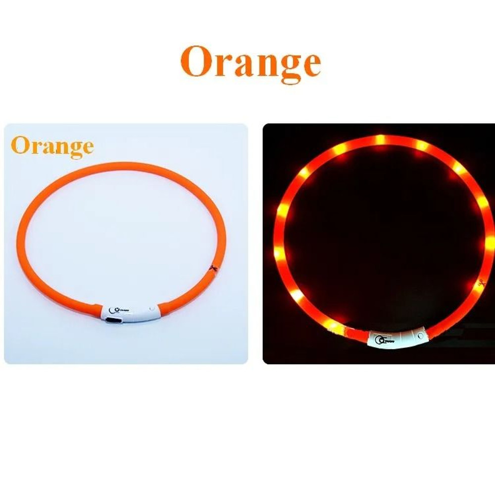 Silicone LED Dog Collar Rechargeable Safety Flashing 11