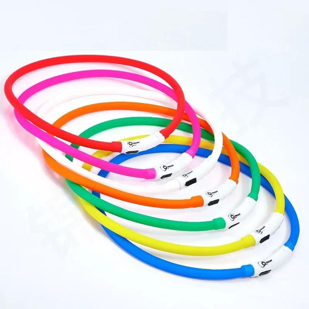 Silicone LED Dog Collar Rechargeable Safety Flashing 1