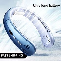 bladeless hanging neck fan with led display