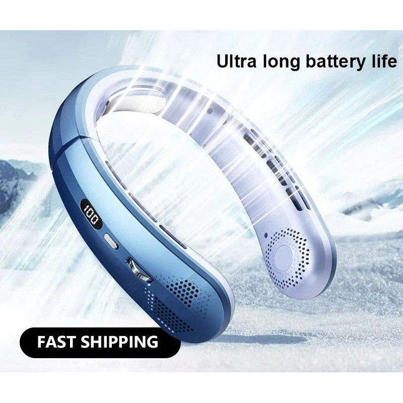 Bladeless Hanging Neck Fan With LED Display 0