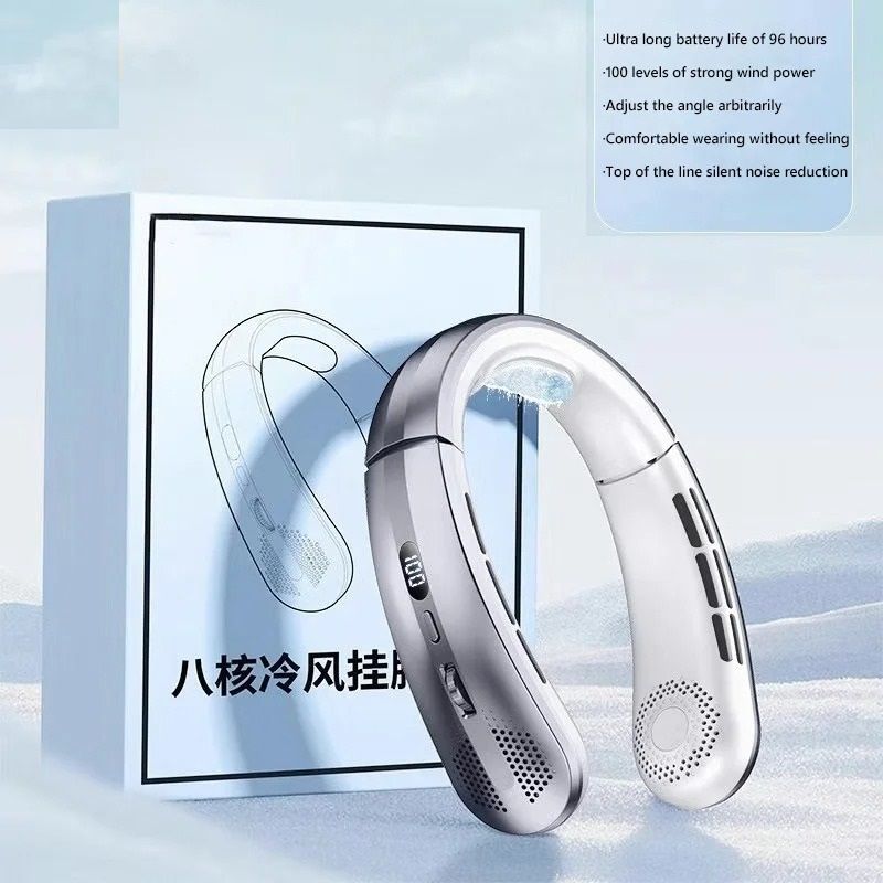 Bladeless Hanging Neck Fan With LED Display 9