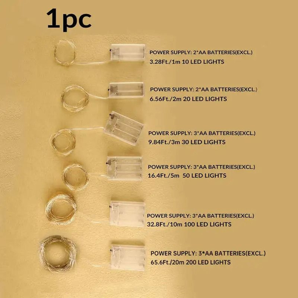 Fairy LED String Lights Copper Wire Battery Powered 5