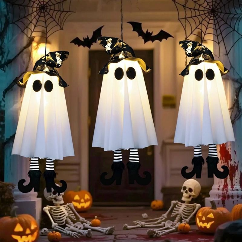 Halloween LED Light Up Witch Ghost Hanging Decoration 0