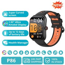 amoled smartwatch with bluetooth calling and health tracking