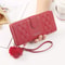Womens Long PU Leather Wallet With Zipper And Wristlet 8
