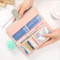 Womens Long PU Leather Wallet With Zipper And Wristlet 1