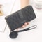 Womens Long PU Leather Wallet With Zipper And Wristlet 6