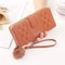 Womens Long PU Leather Wallet With Zipper And Wristlet 7