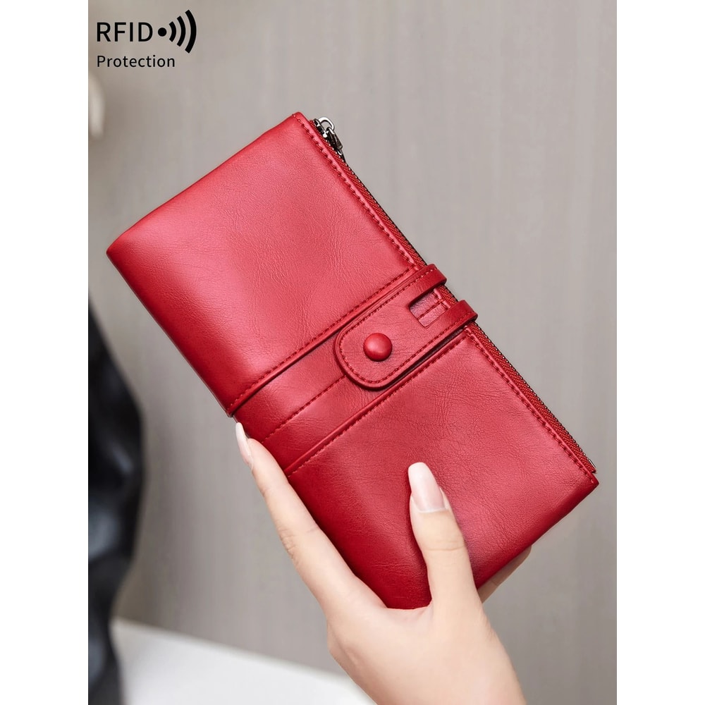 RFID Womens Long PU Leather Wallet Handbag 4
