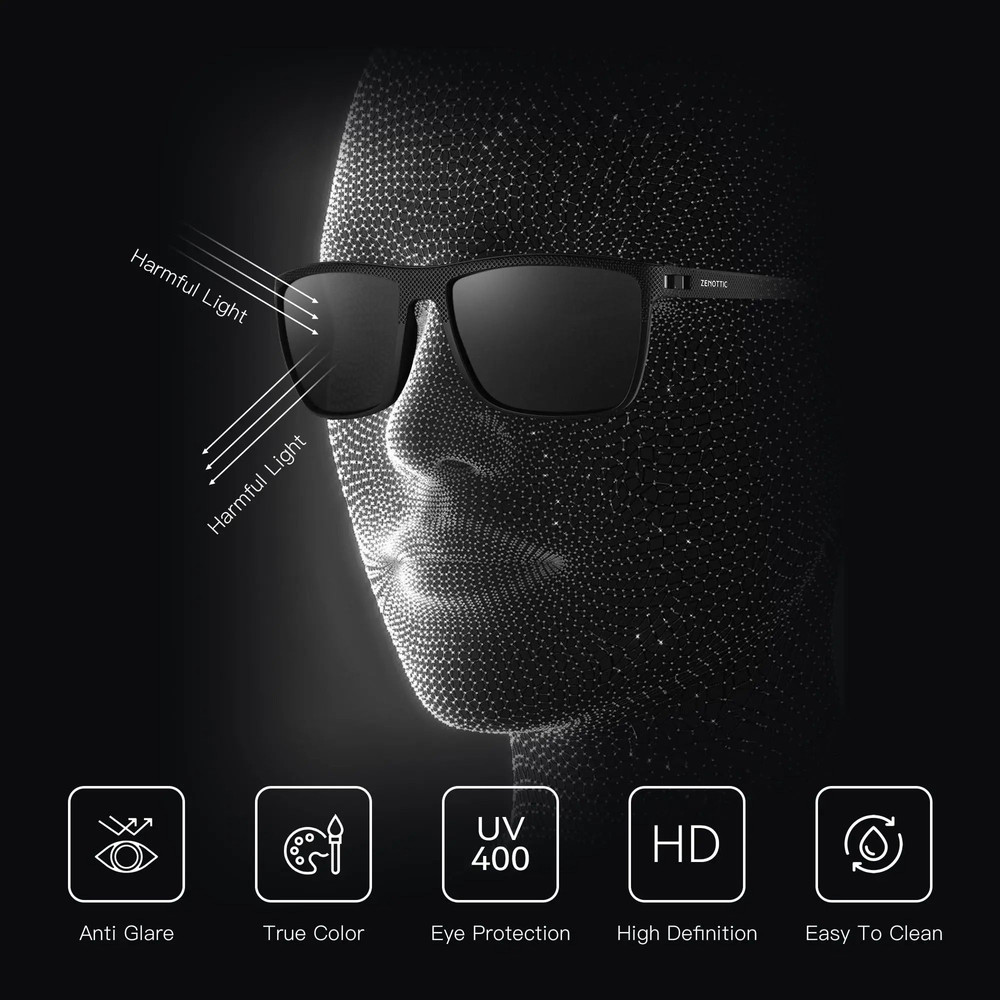 Retro Square Polarized Sunglasses With UV400 Protection 1