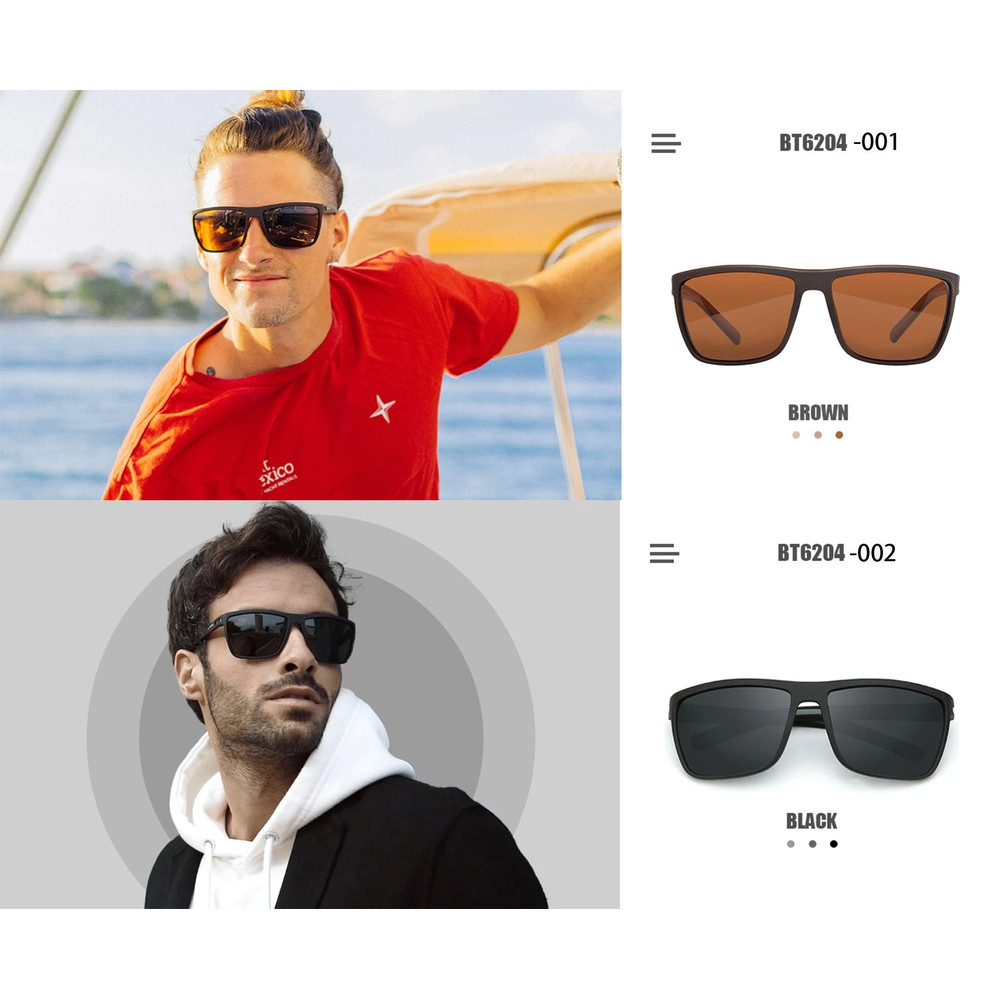 Retro Square Polarized Sunglasses With UV400 Protection 2