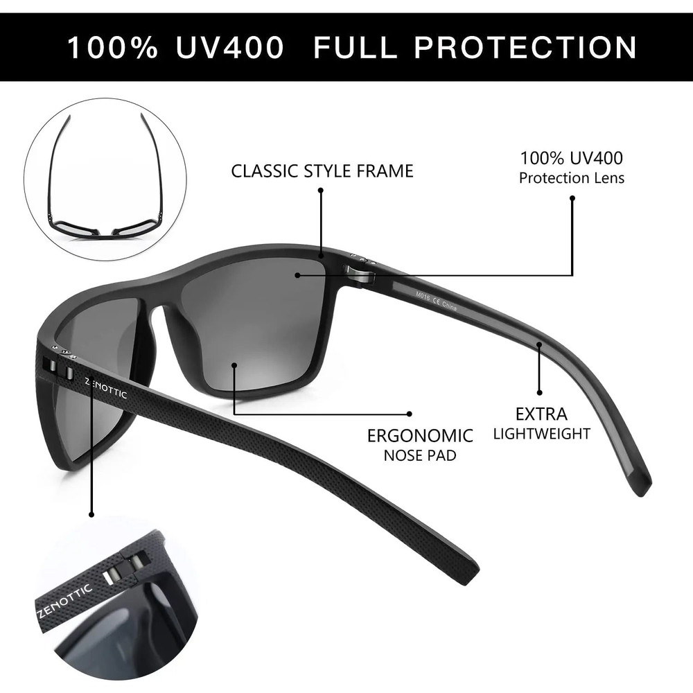 Retro Square Polarized Sunglasses With UV400 Protection 3