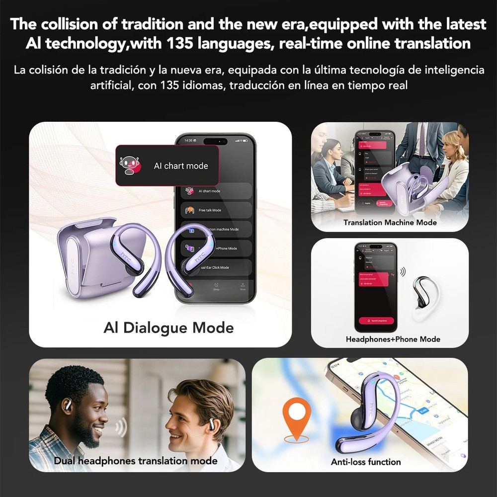 Wireless Translator Earbuds With Noise Reduction And IP55 Protection 3