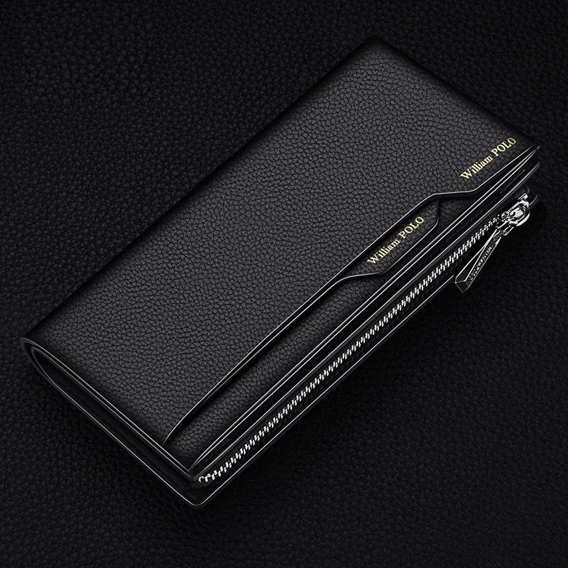 Genuine Leather Mens Wallet With Zipper And Card Slots 1