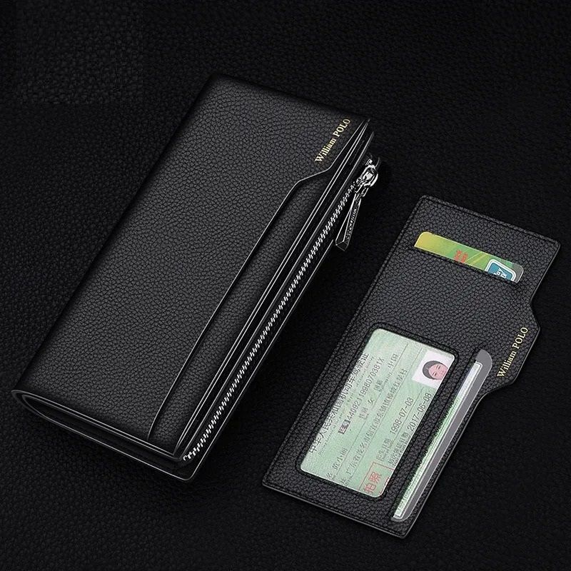 Genuine Leather Mens Wallet With Zipper And Card Slots 3