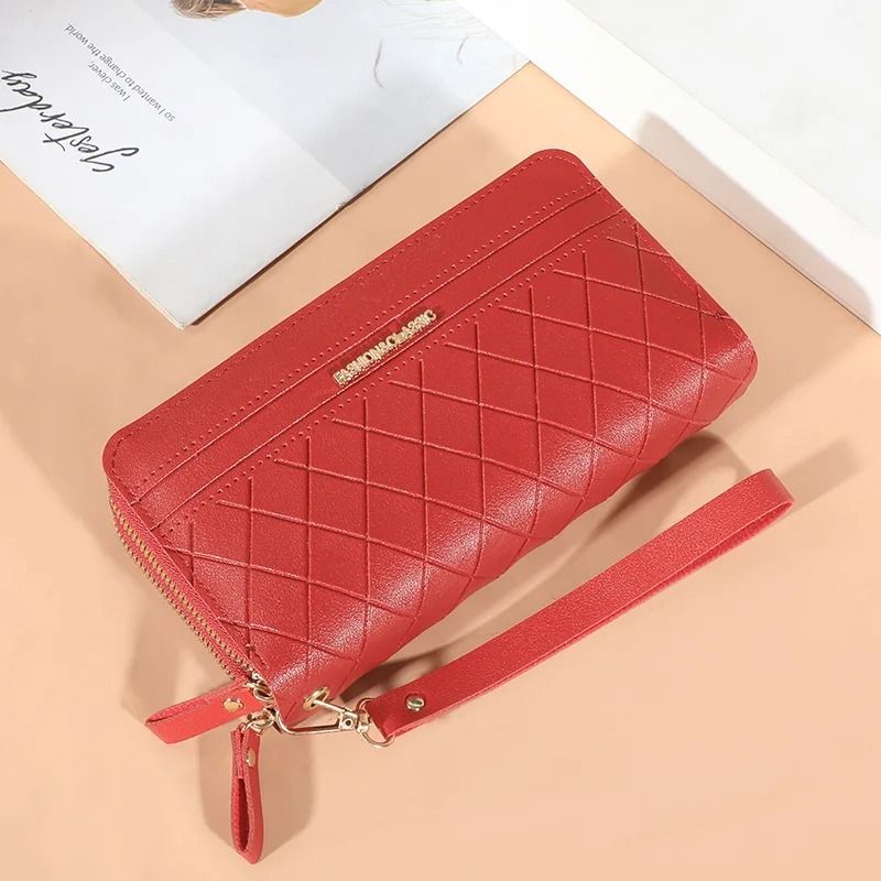 Long Womens Clutch Wallet With Double Zipper And Tassel Accent 3