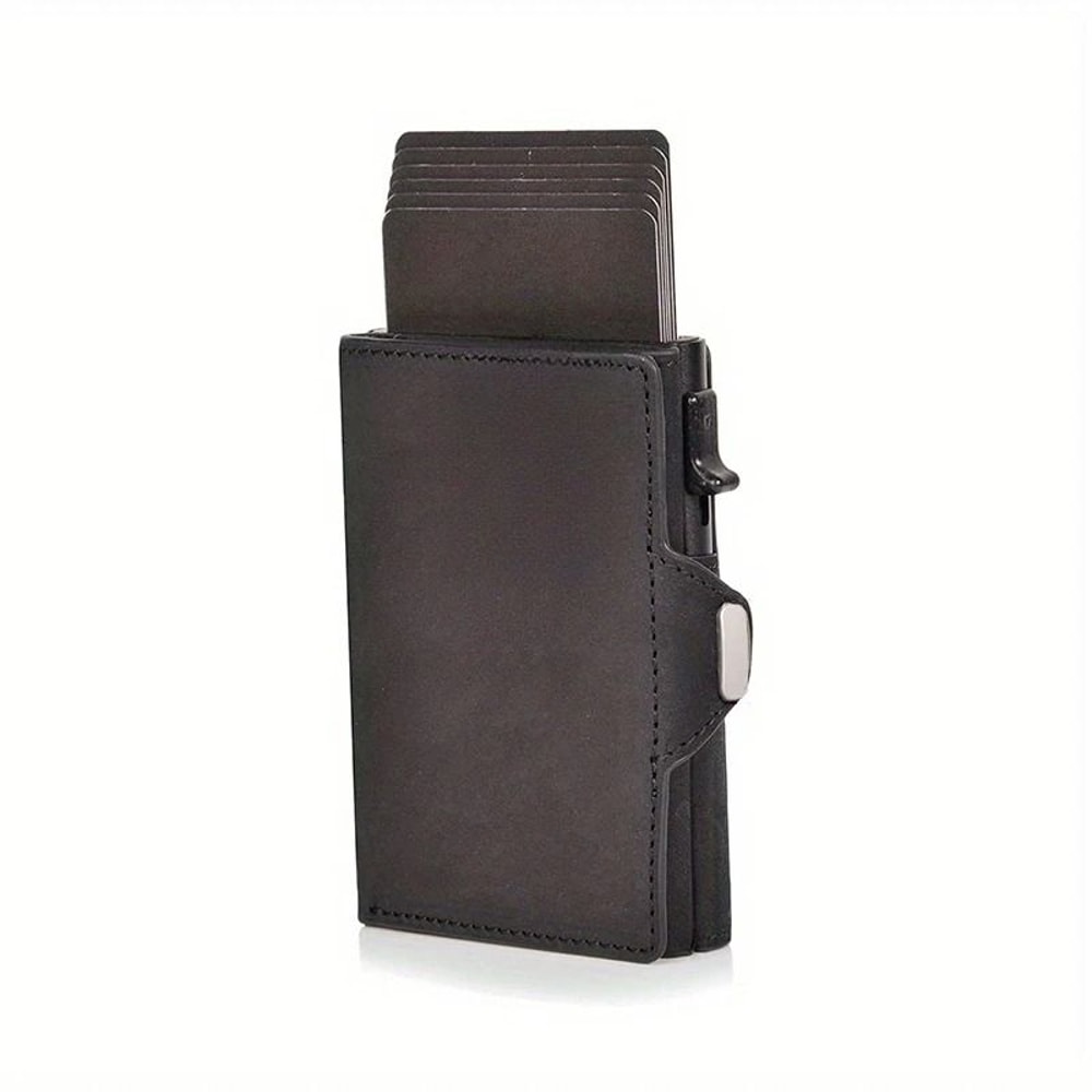 Pop Up RFID Leather Wallet With Coin And Note Compartments 7