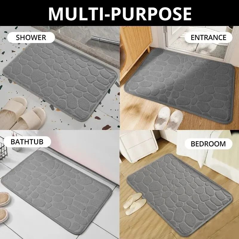 Embossed Fiber Anti Slip Floor Mat For Bathroom And Living Room 1