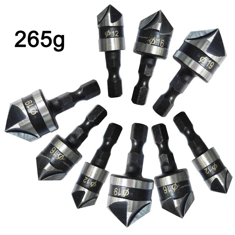 3 Piece Hexagonal Shank Countersink Drill Bit Set 6