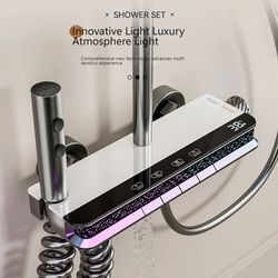 digital display shower system with ambient starry sky light