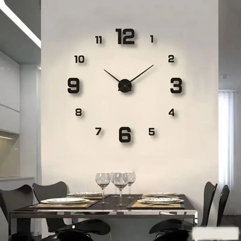 DIY Frameless Wall Clock Decal For Home  Office 0