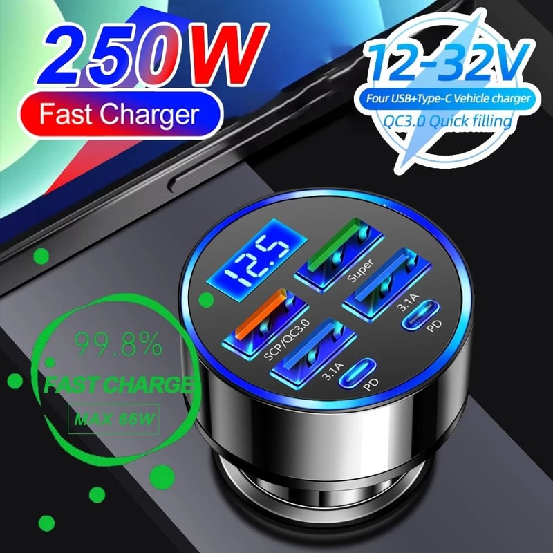 Multifunctional Car Charger With LED Display 0