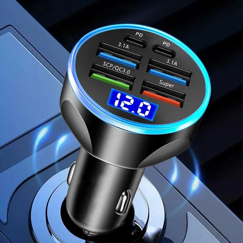 Multifunctional Car Charger With LED Display 2